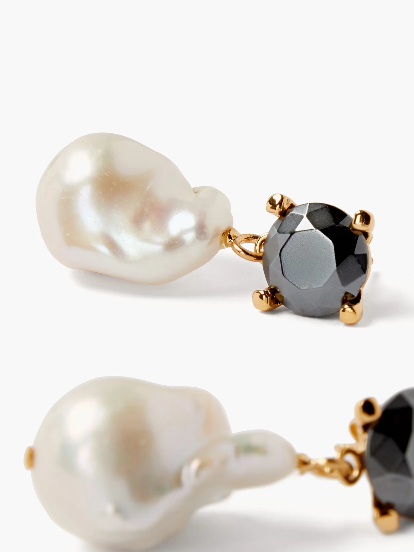 Crystal and baroque-pearl earrings - 4