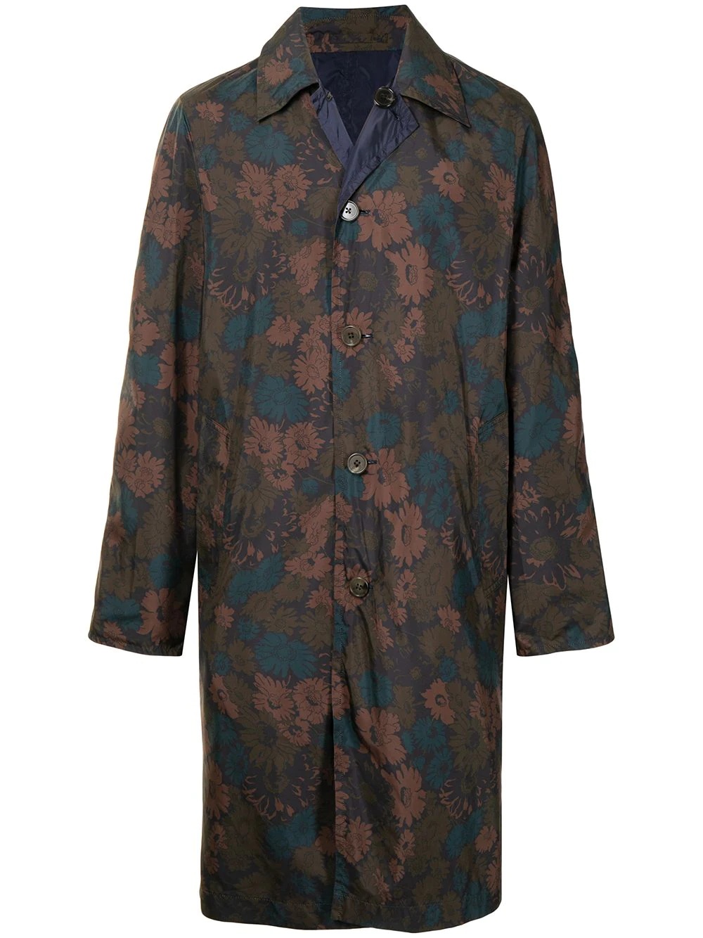 reversible floral-print coat - 1