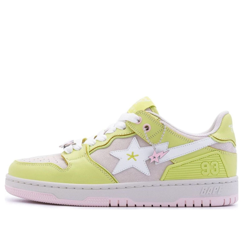 (WMNS) A BATHING APE Sk8 Sta Leather Low 'Yellow Pink' BPYSNSN0098XJ - 1