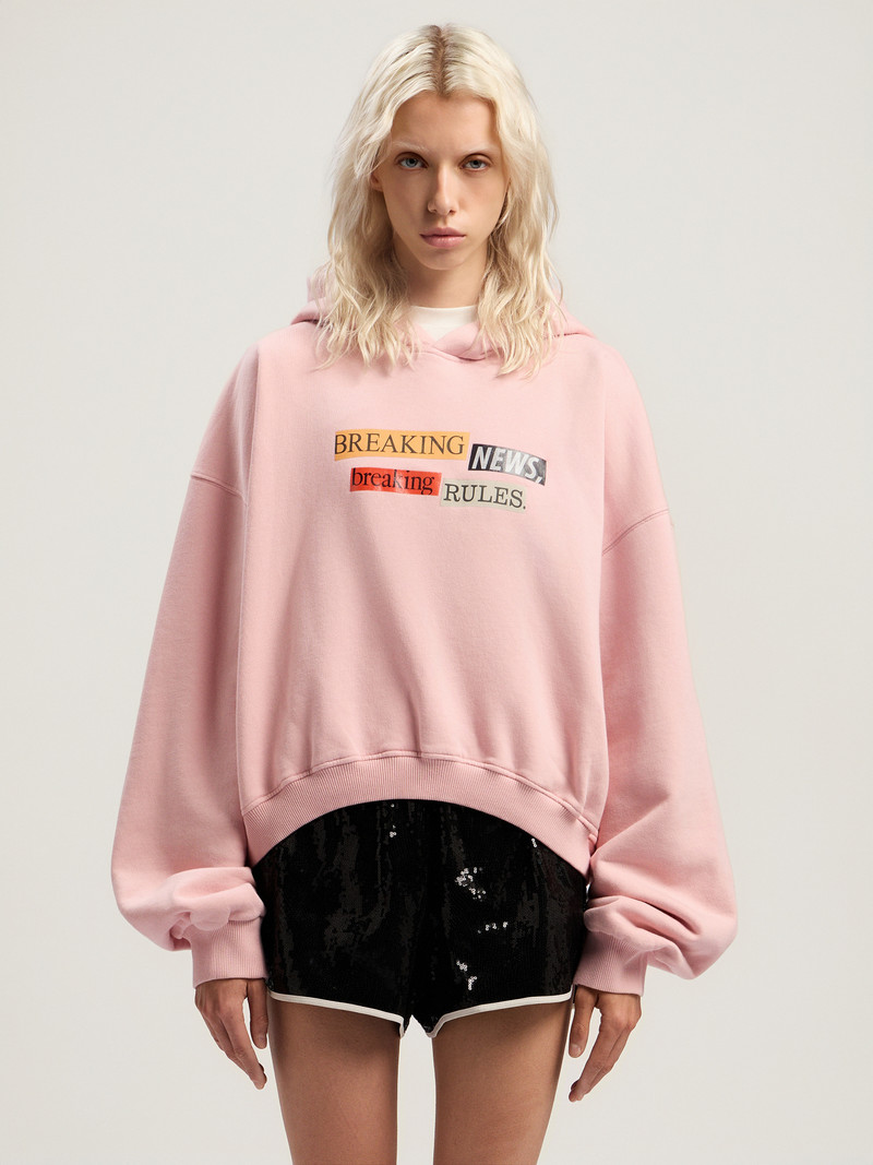 Palm Angels Quote Crop Hoodie outlook