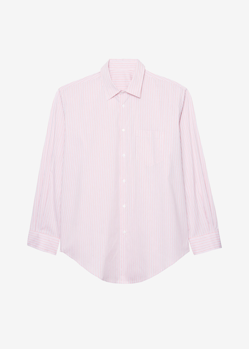 Cyrus Button Up Shirt - Pink/White Stripe 1
