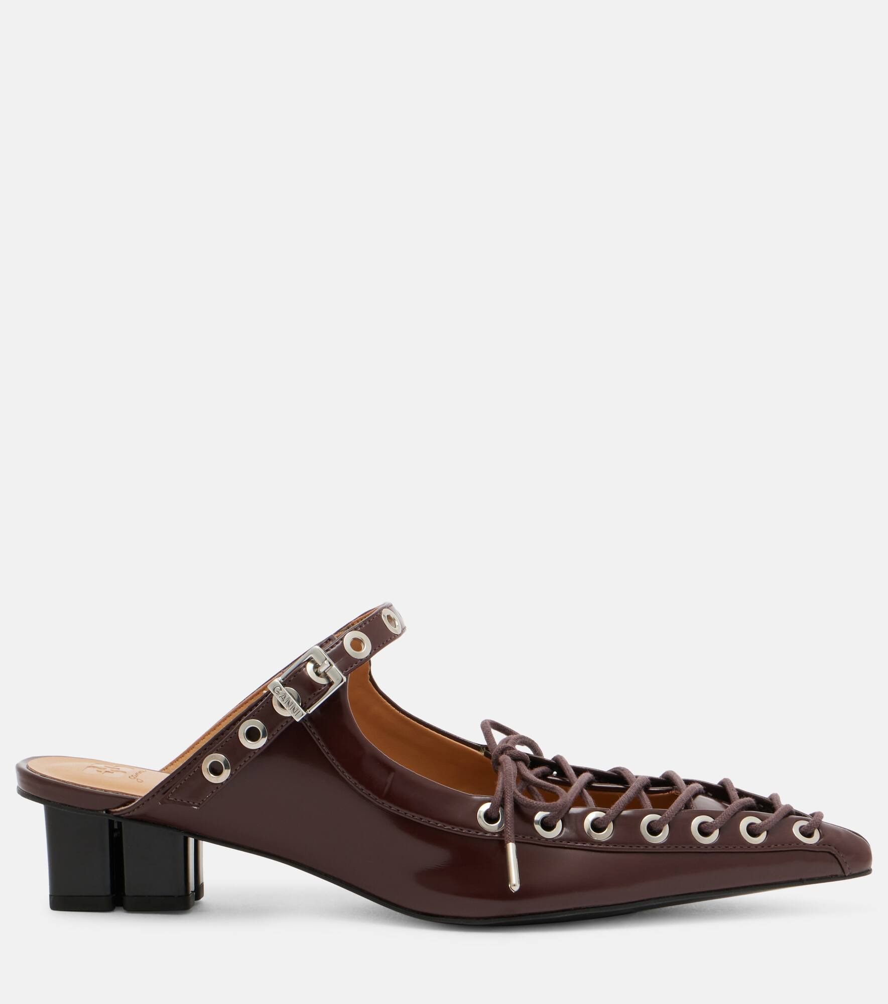Eyelets 35 lace-up mules - 4
