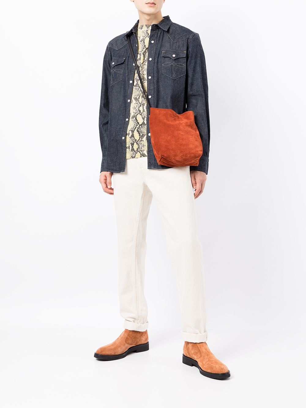 long-sleeve denim Western shirt - 2