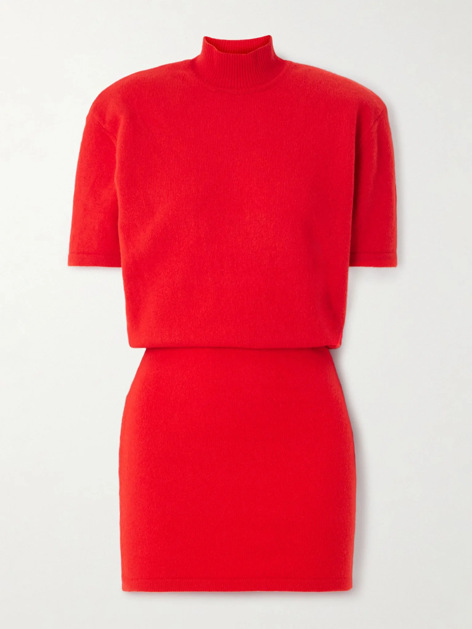 The Castagna wool-blend turtleneck mini dress Red - 1