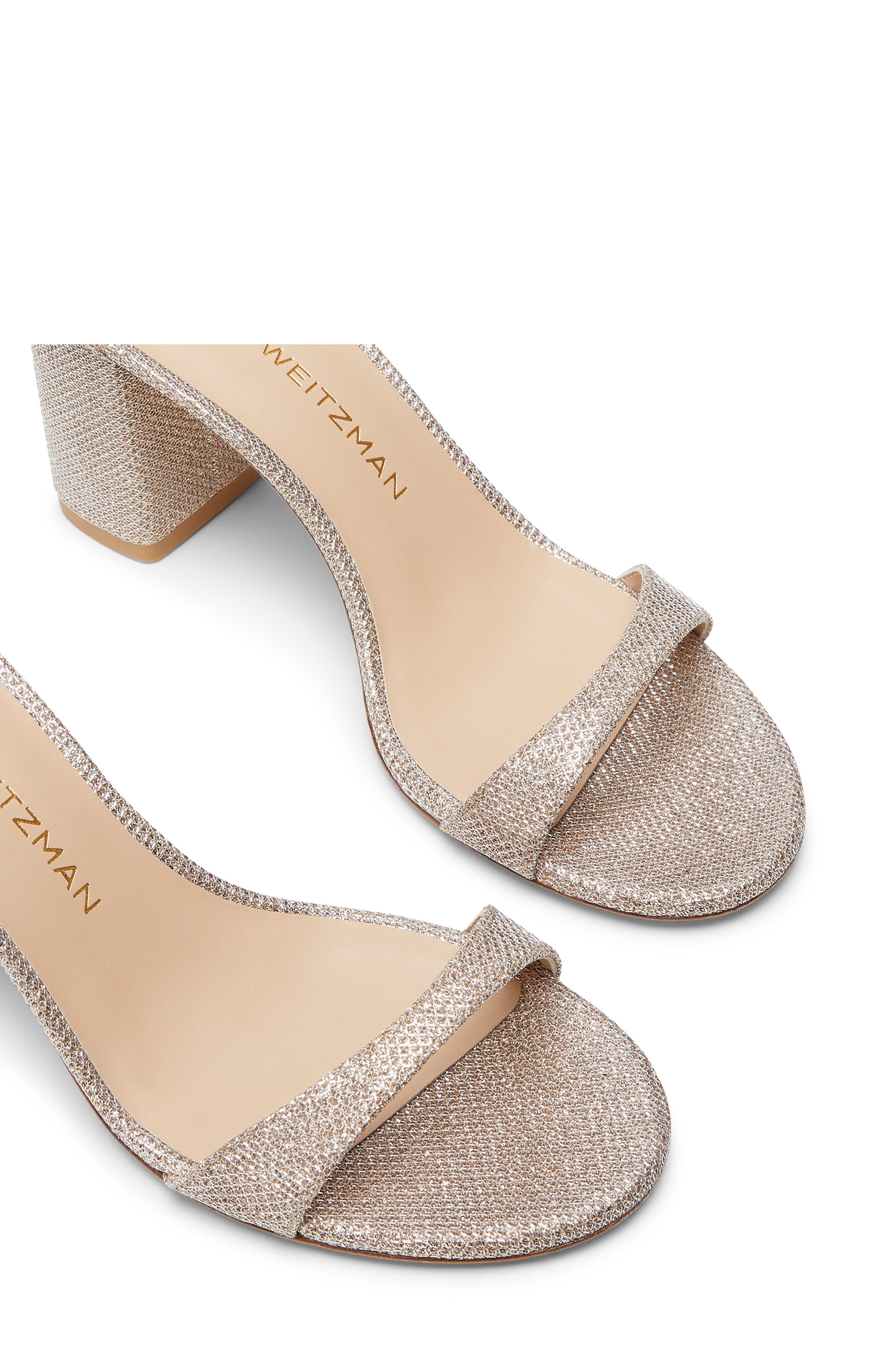 Stuart Weitzman Nudist Block 75 Sandal in Poudre at Nordstrom - 4