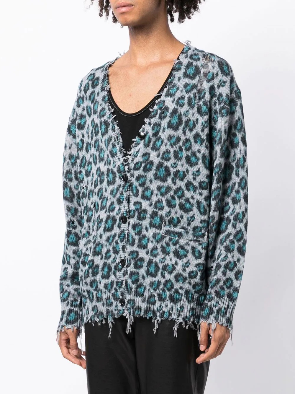 oversized leopard-print jacquard cardigan - 2