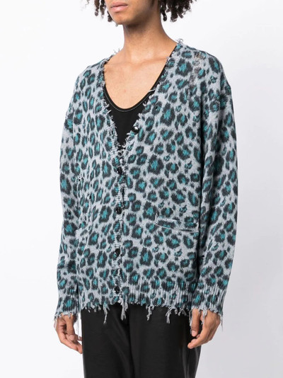 R13 oversized leopard-print jacquard cardigan outlook