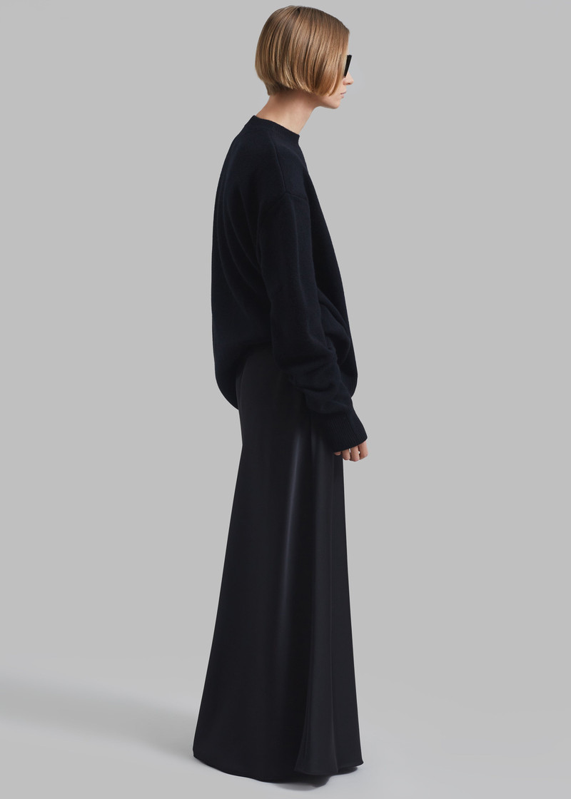 Priscilla Maxi Satin Skirt - Black 7