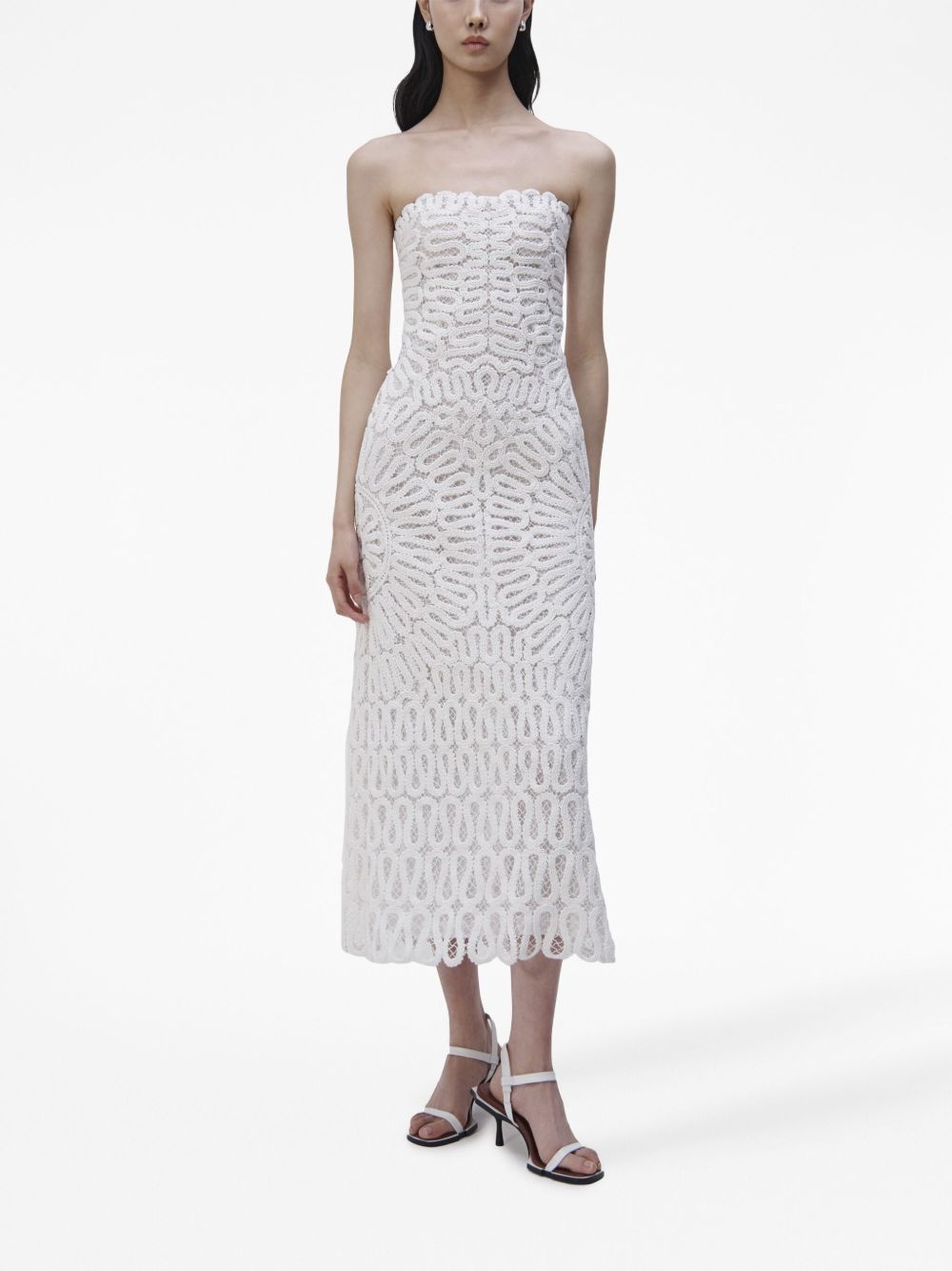 sleeveless lace midi dress - 2