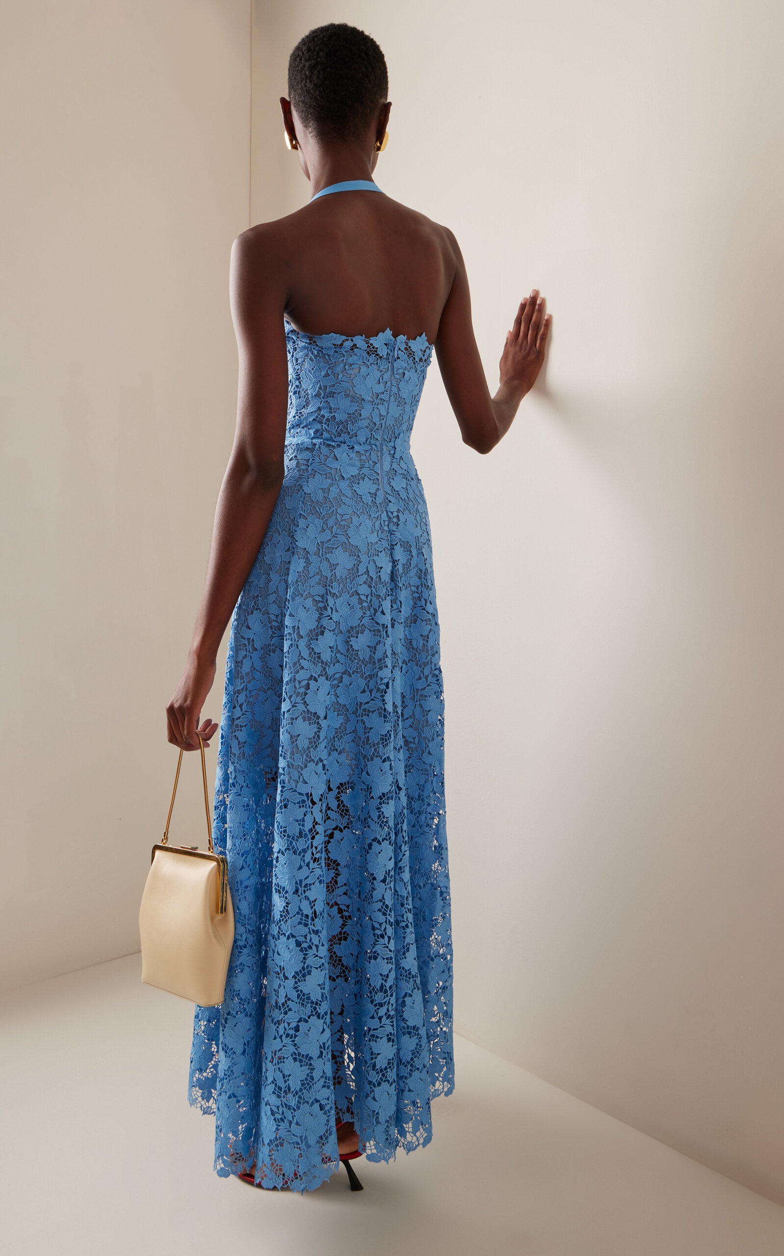 Gardenia Guipure-Lace Maxi Dress blue - 4