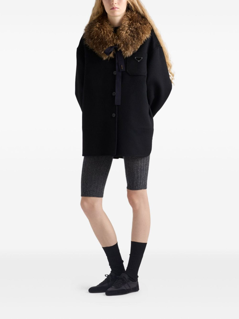 Prada button Triangle-logo jacket outlook