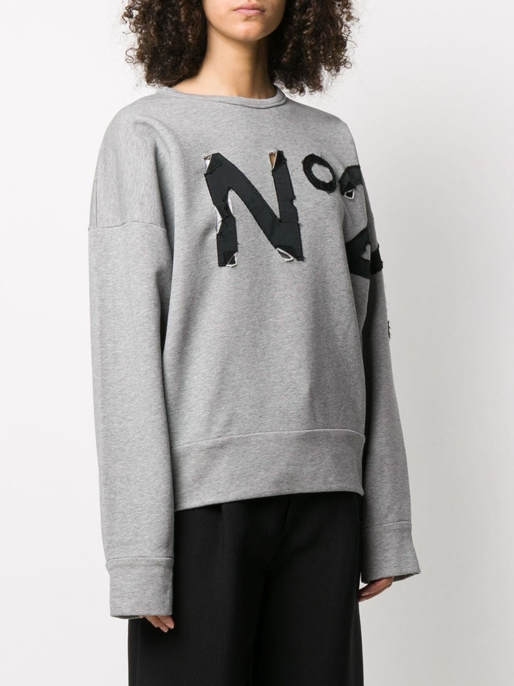 logo-patch oversize sweatshirt - 3