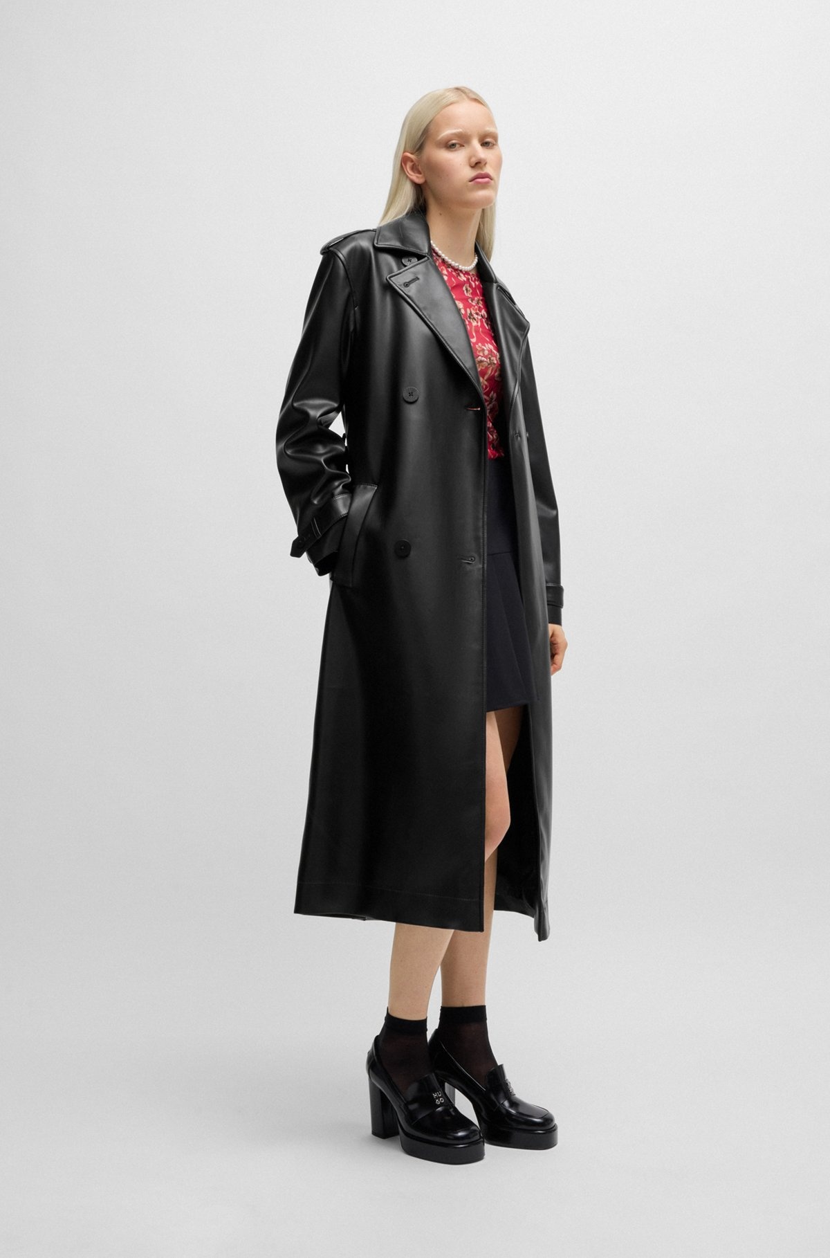 OVERSIZE-FIT TRENCH COAT IN FAUX LEATHER - 2