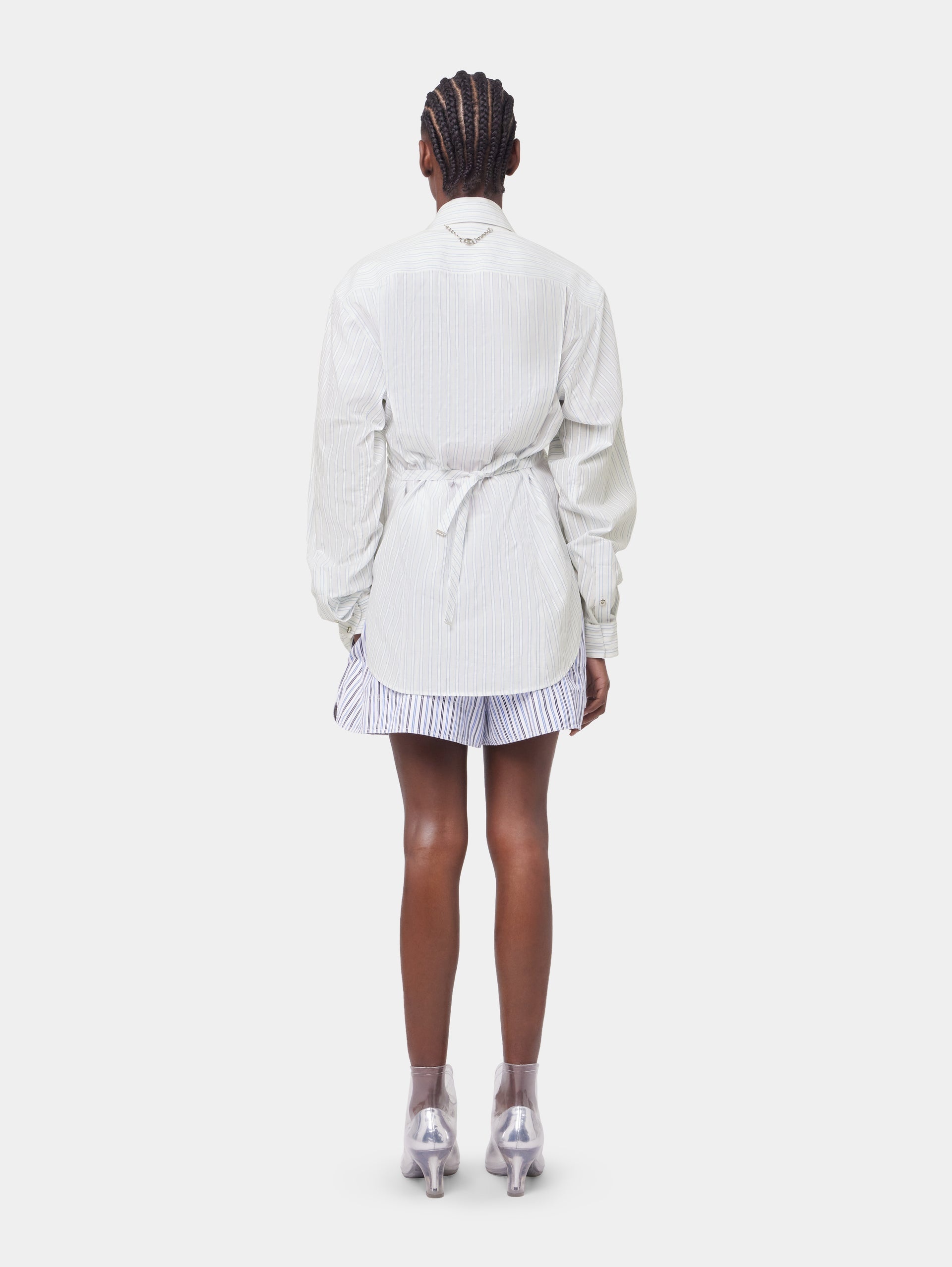 STRIPED SHORTS IN COTTON POPLIN - 5