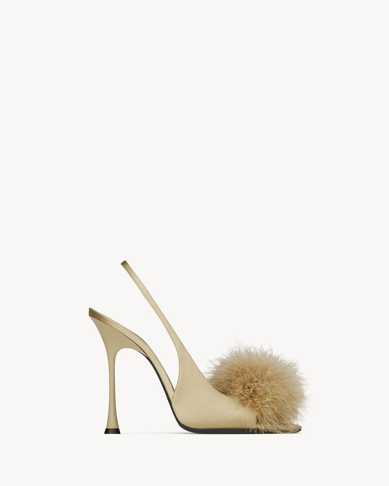 PARADIS SANDALS IN SATIN AND FEATHERS - 1