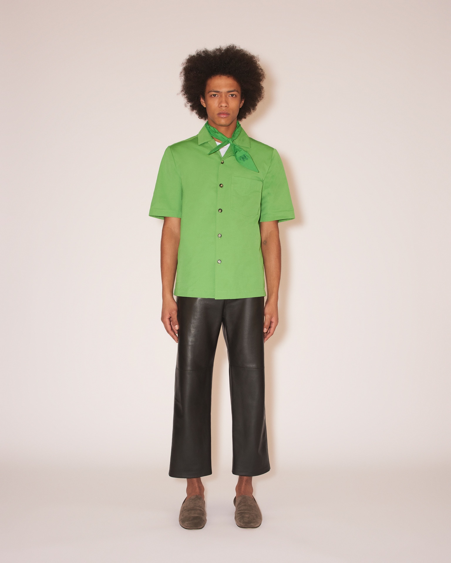 BODIL - Tech twill shirt - Green - 3