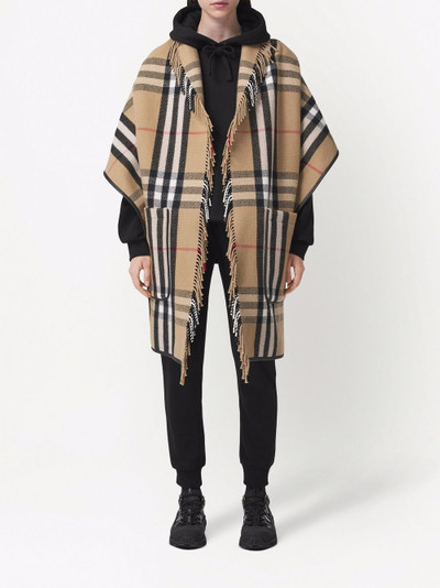 Burberry check fringed cape outlook