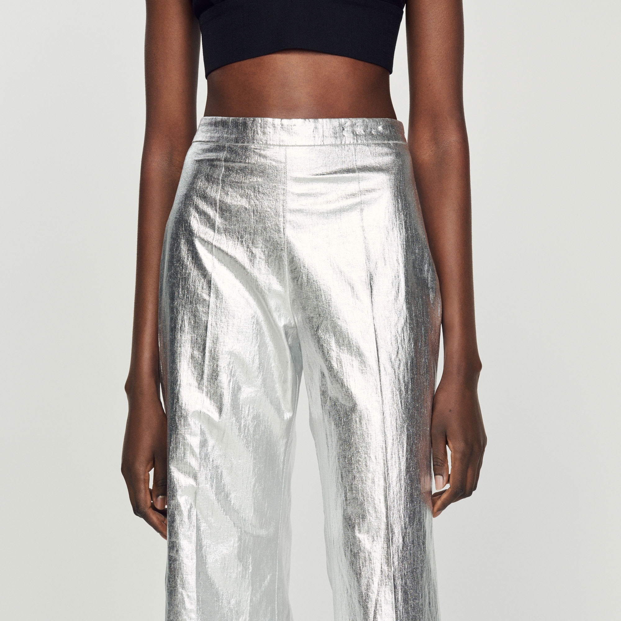 Metallic coated pants - 4