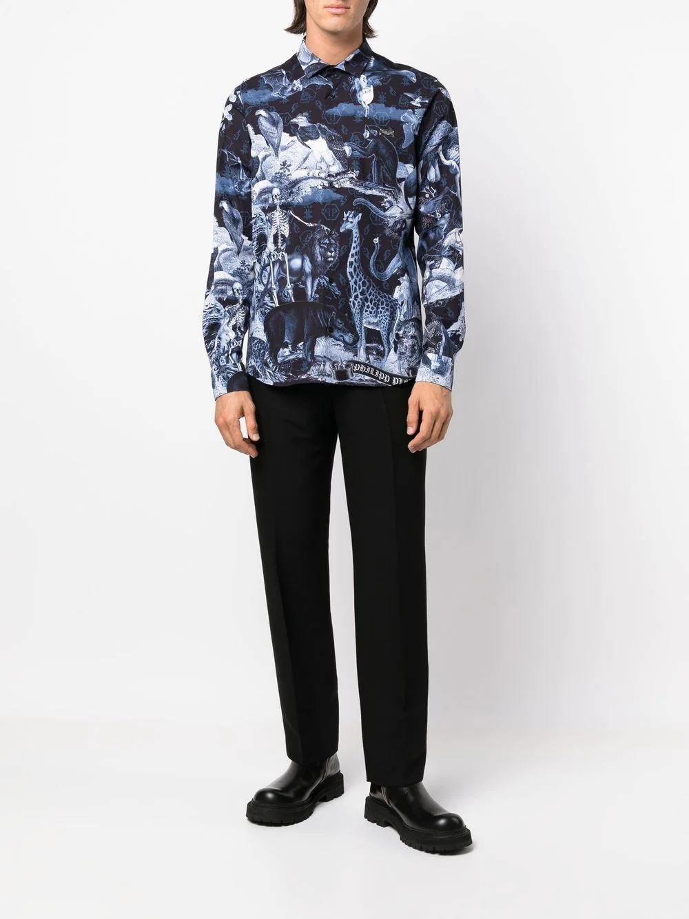 graphic-print long-sleeve shirt - 2