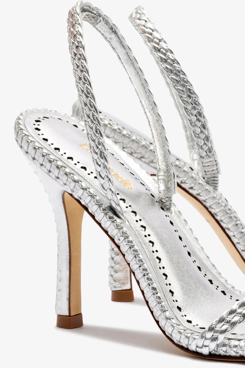 Annie Sandal In Silver Metallic Leather 4