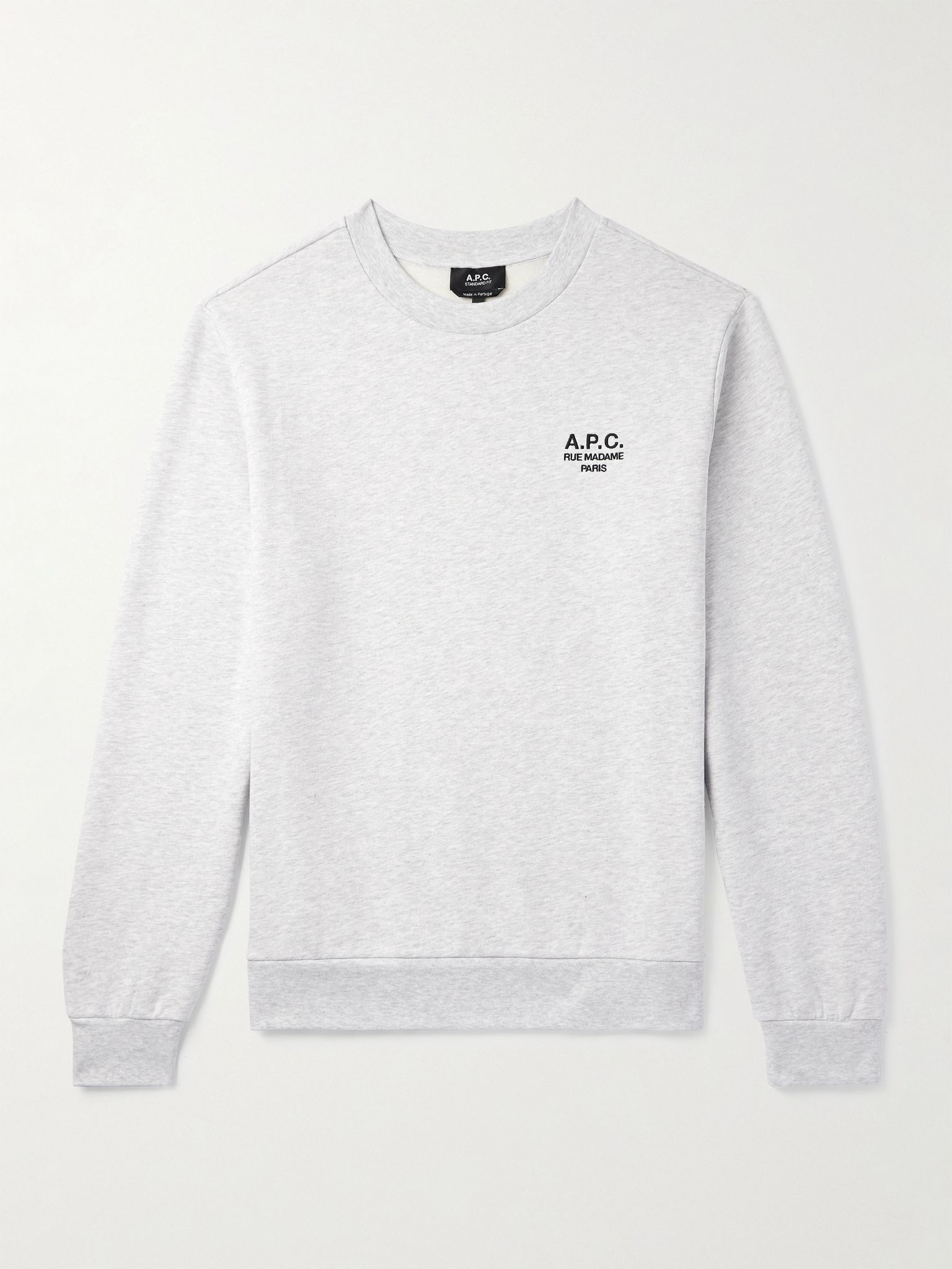 Logo-Embroidered Cotton-Blend Jersey Sweatshirt Gray - 1