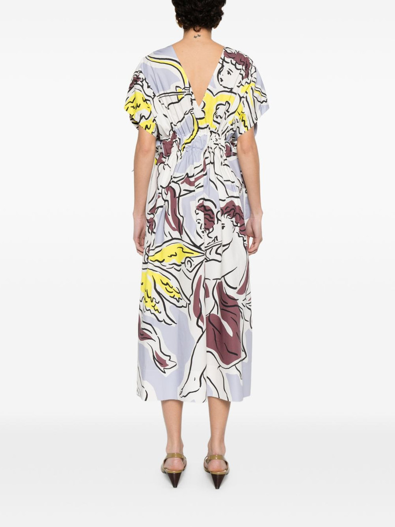 V-neck graphic midi dress 4