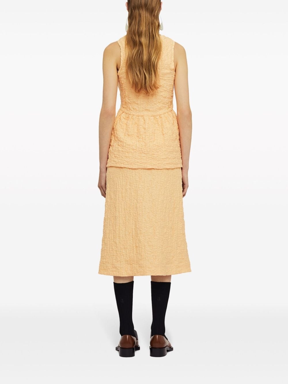 textured-finish zip-up midi skirt - 4