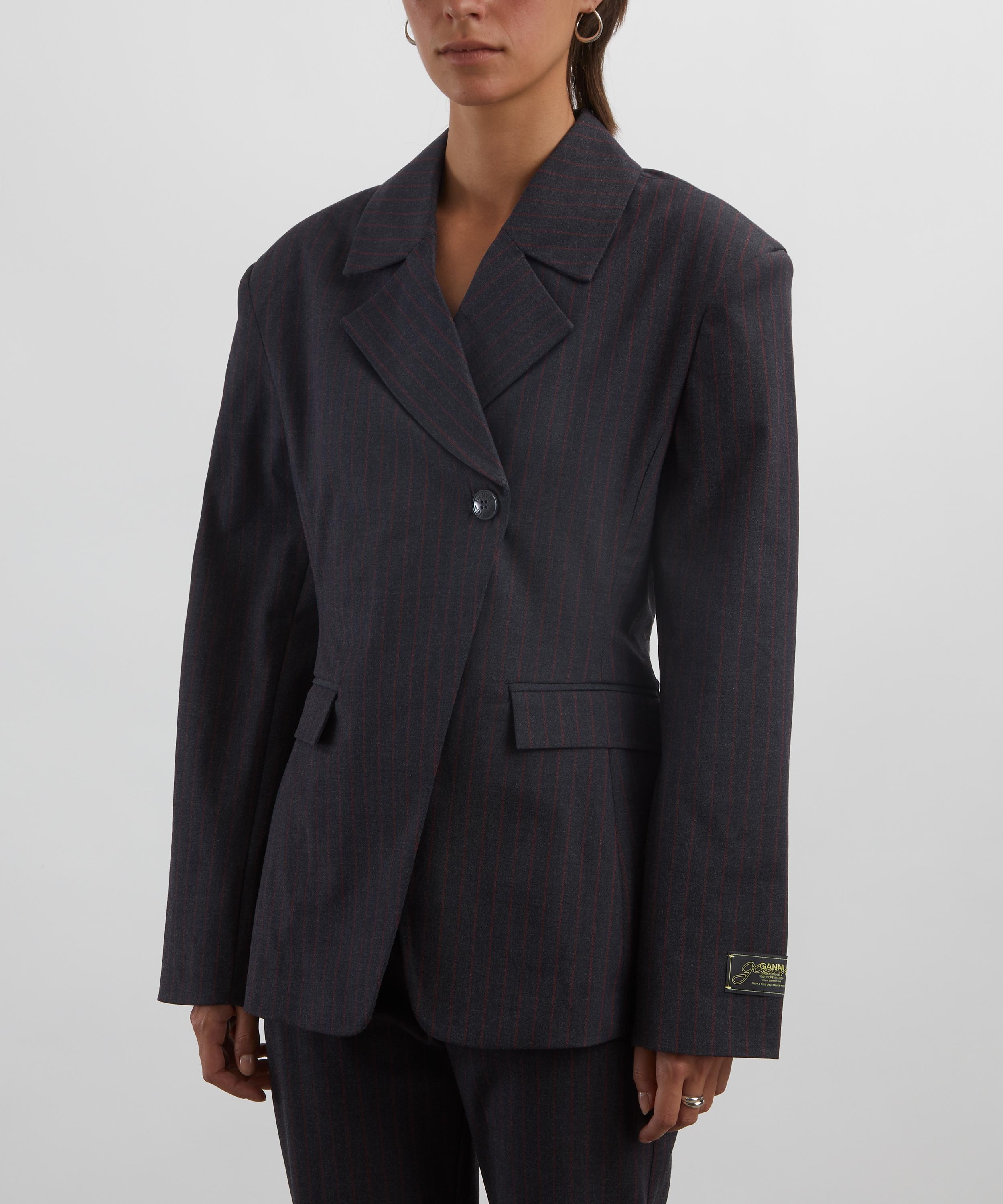 Black Pinstripe Blazer - 3