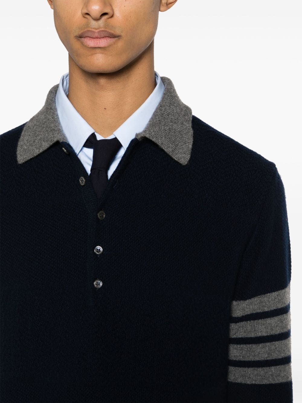 4-Bar virgin wool polo shirt - 5