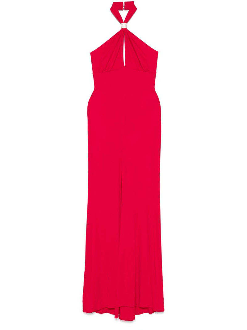 logo-plaque draped gown 1