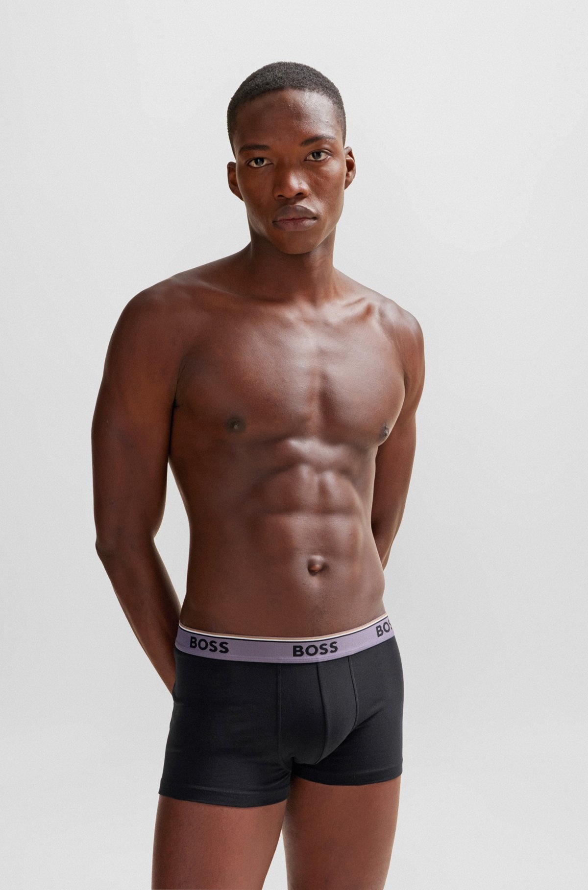 THREE-PACK OF STRETCH-COTTON TRUNKS WITH LOGO WAISTBANDS - 2