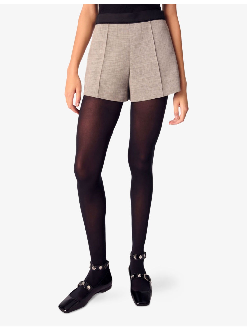Contrast-Waistband Straight-Leg Mid-Rise Woven Shorts - 3