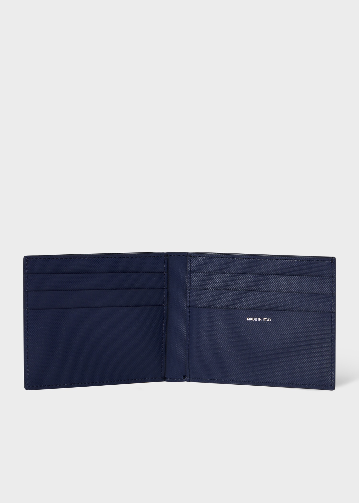 Navy Embossed Leather Billfold Wallet - 3