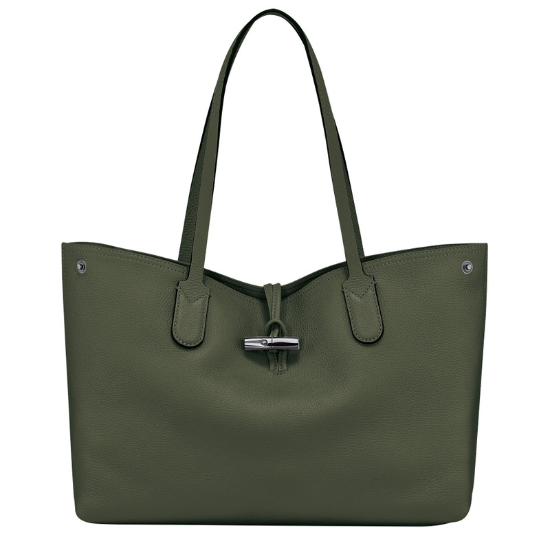 Roseau Essential L Tote bag Khaki - Leather 1