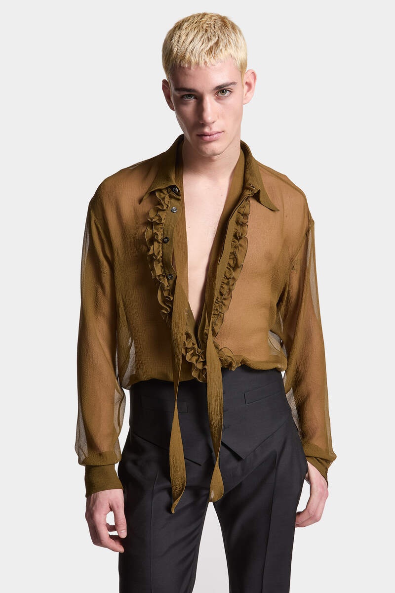 SILK RUFFLES SHIRT - 3