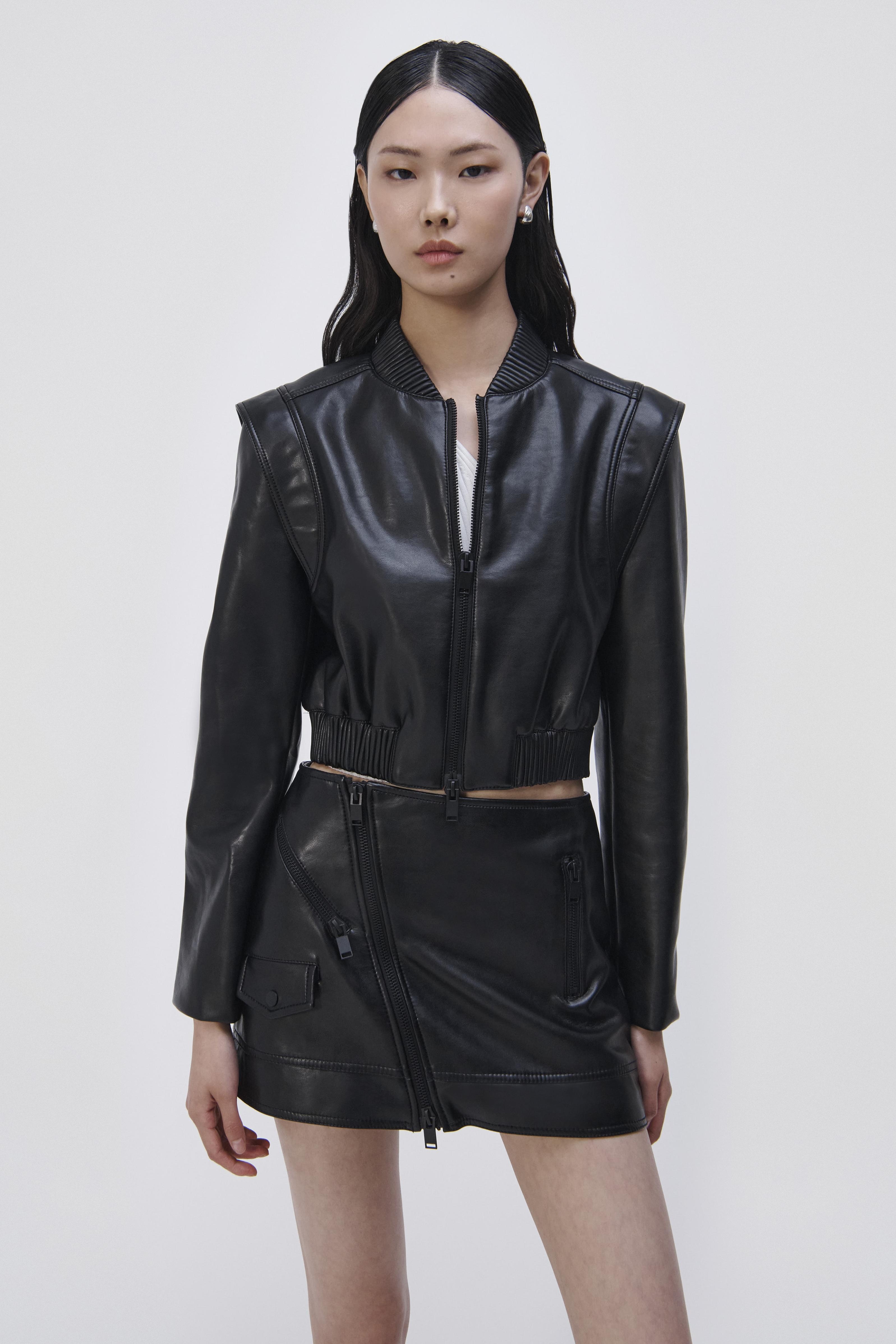 Doreen Vegan Leather Bomber Jacket - 2