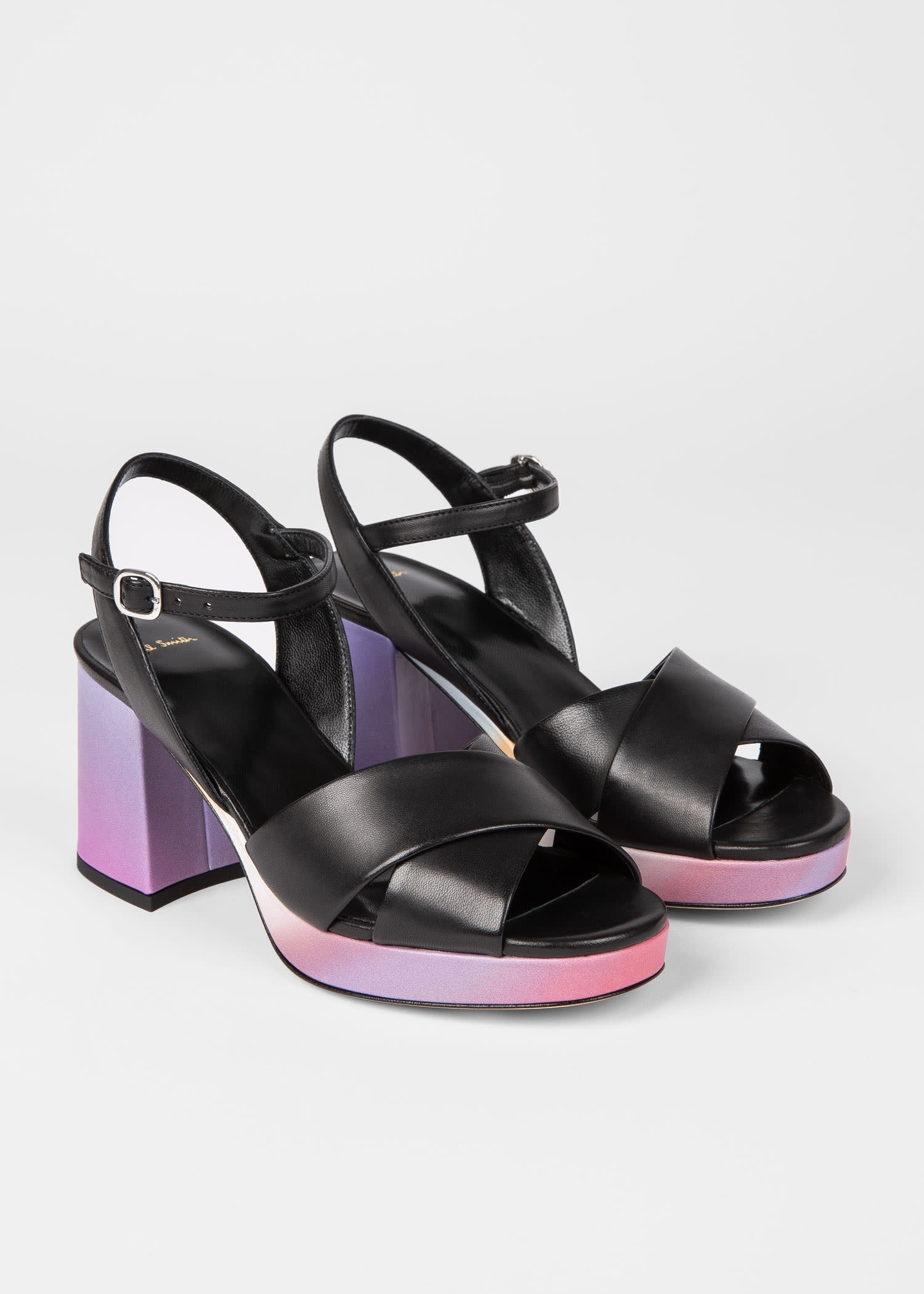 Black Leather 'Poppy' Heels - 2