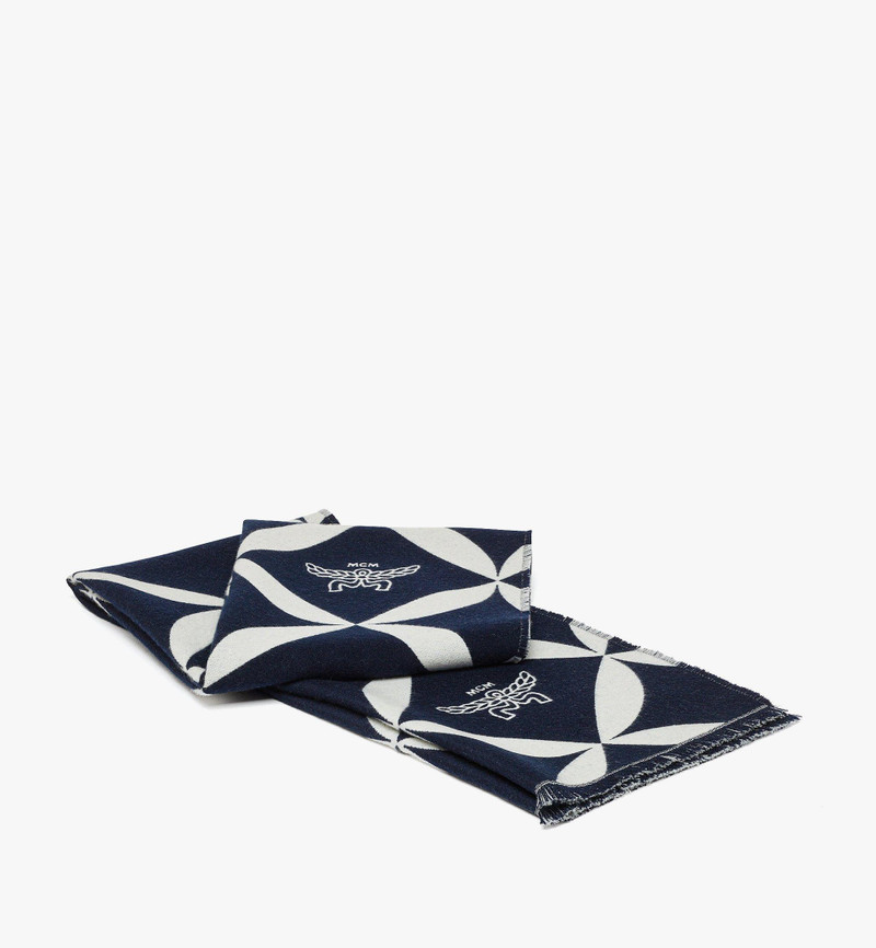 MCM Bicolor Monogram Jacquard Wool Stole outlook