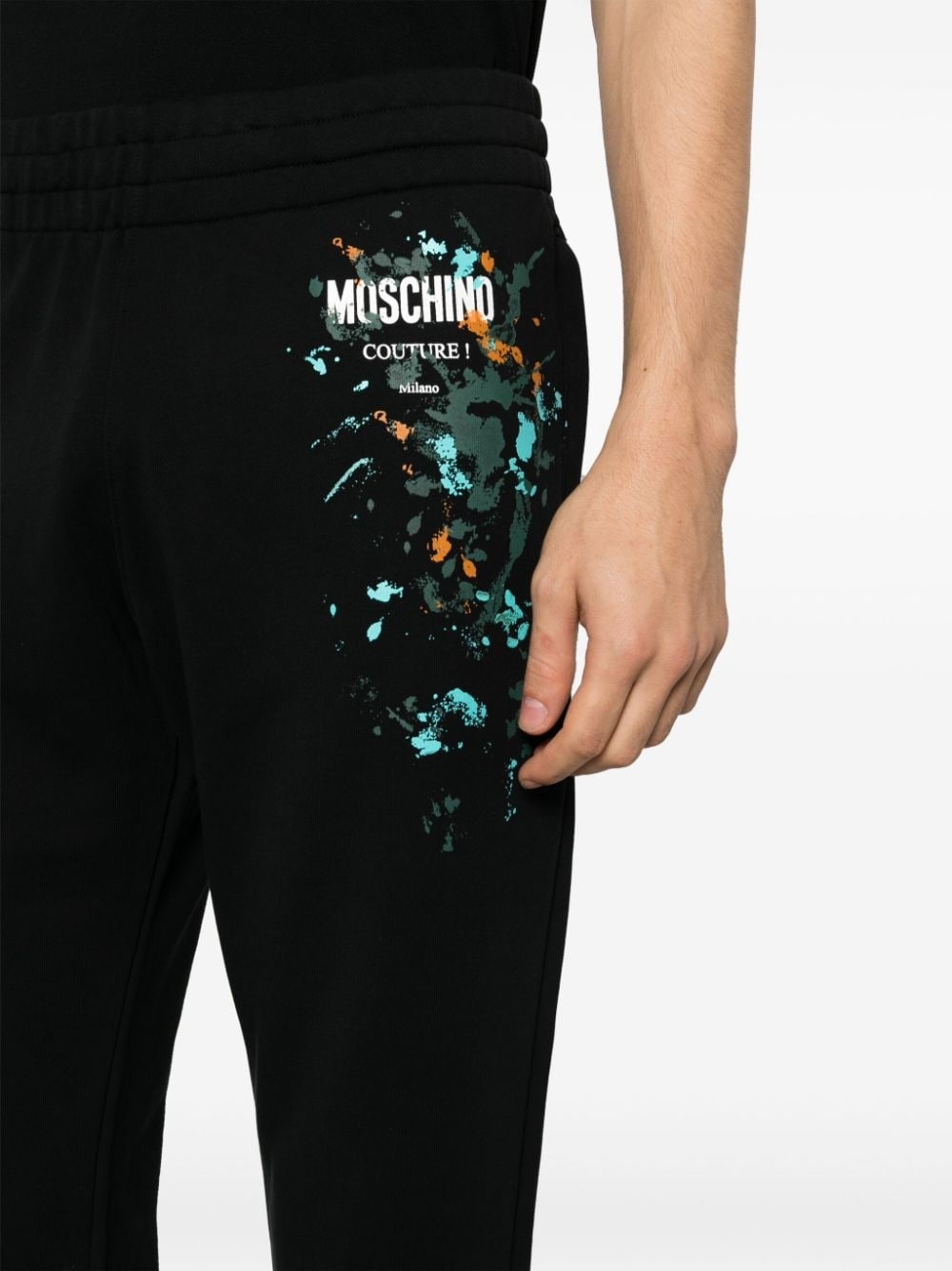 logo-print cotton track pants - 5