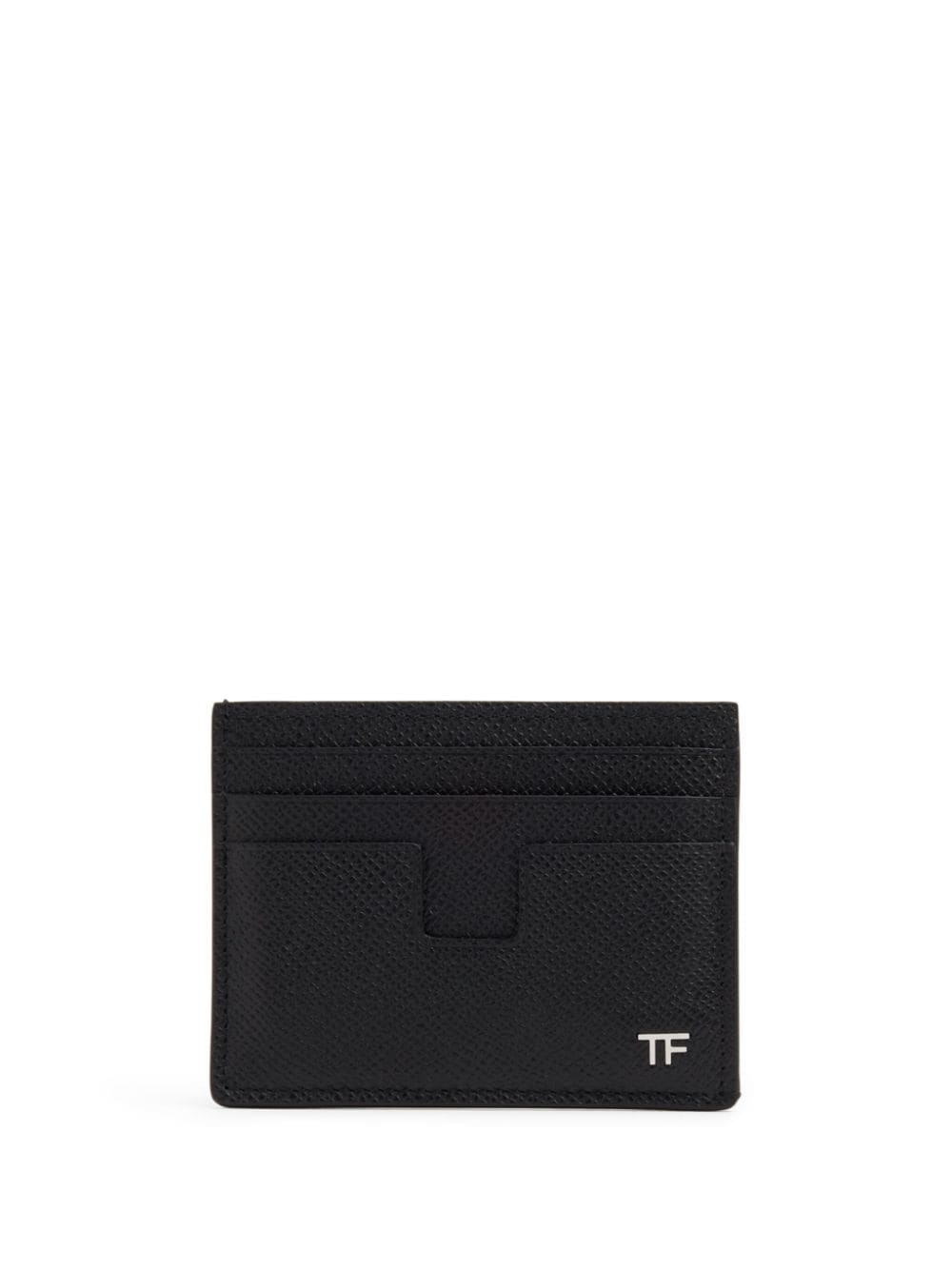 logo-plaque leather cardholder - 1