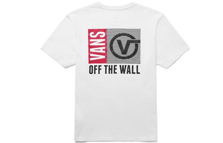 Men's Vans Casual Sports Round Neck Short Sleeve White VN0A48B1WHT - 2