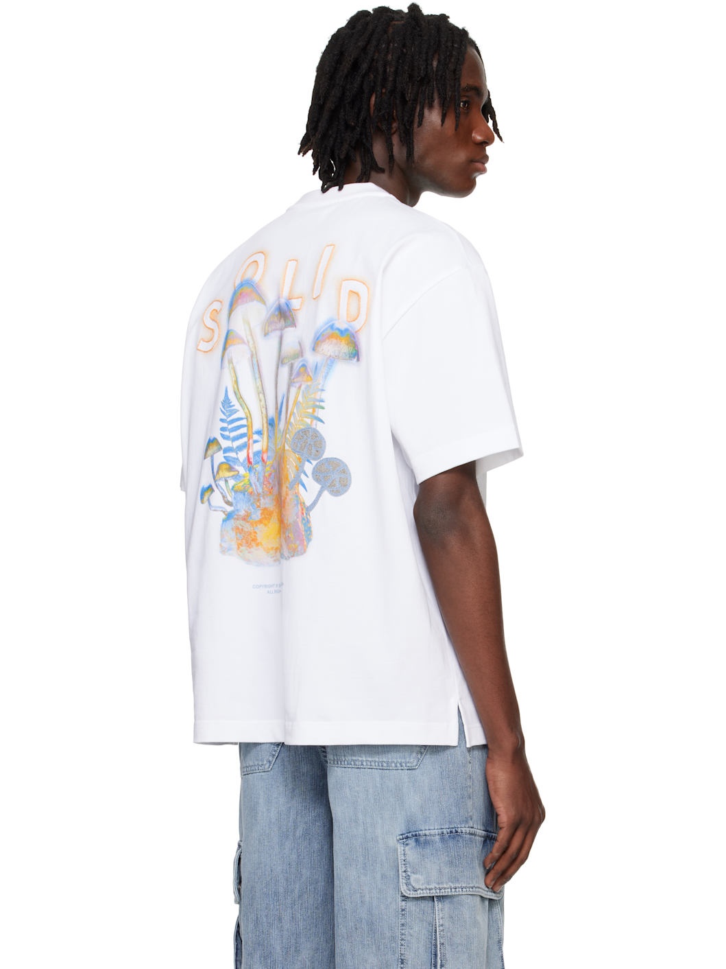 White Embroidered Graphic T-shirt - 3