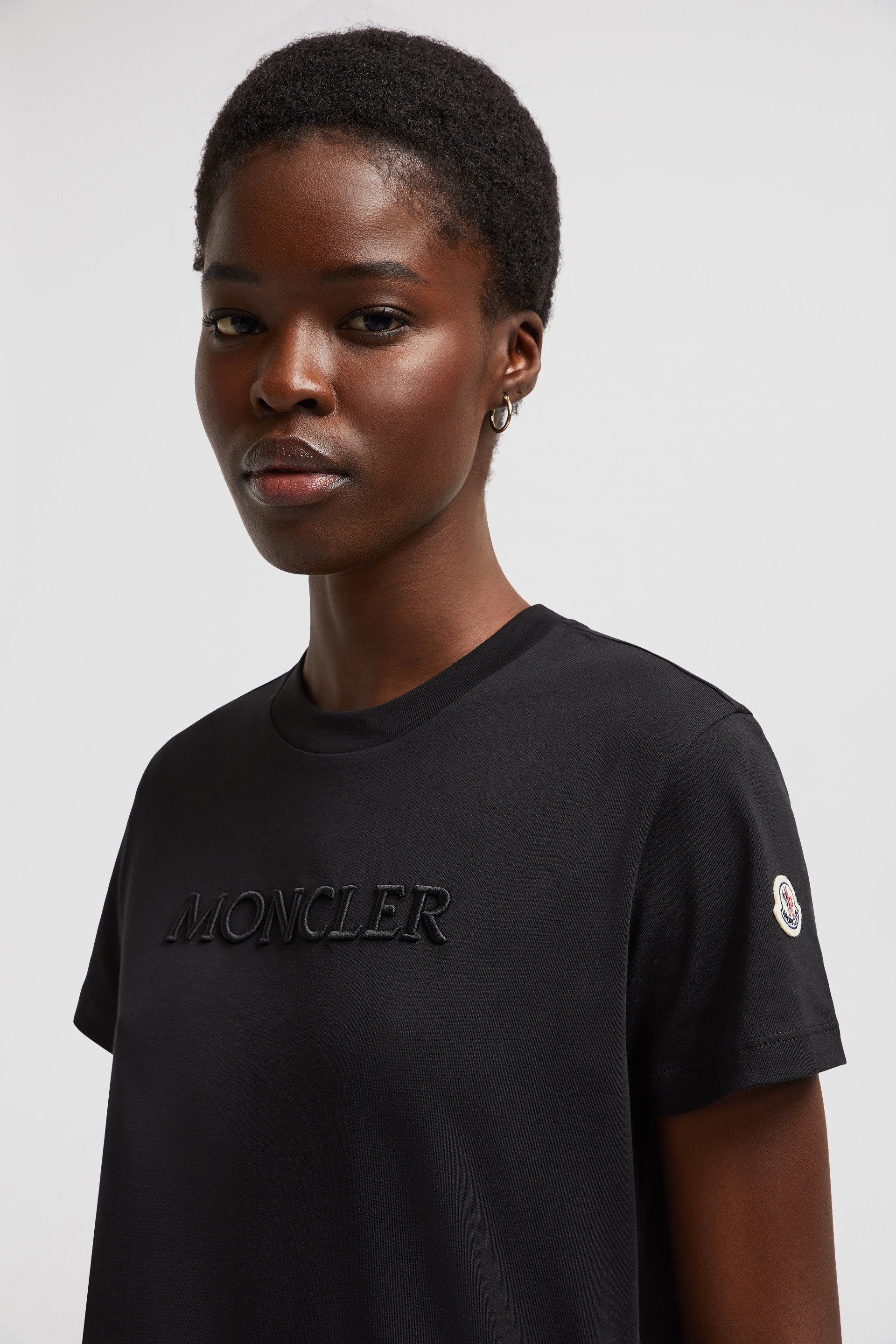Embroidered Tonal Logo Cotton T-Shirt - 4