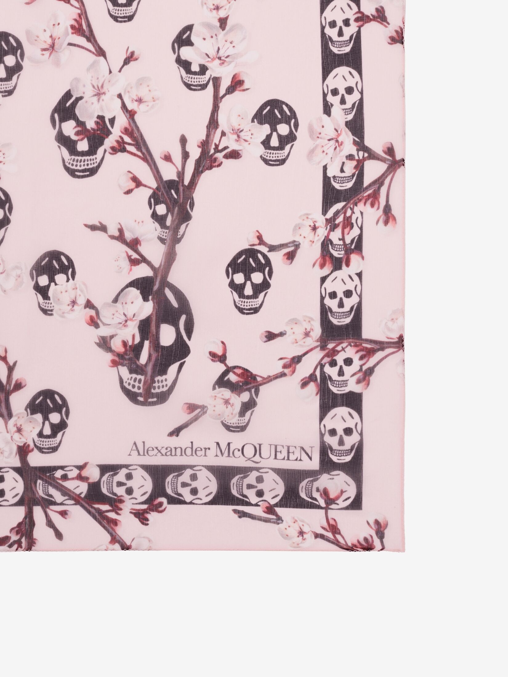 Women's Cherry Blossom Classic Skull Foulard in Rose/black - 3