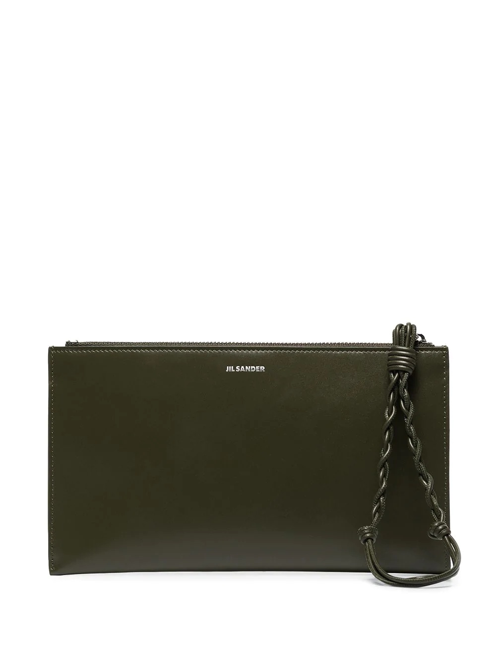 zipped logo print clutch - 1