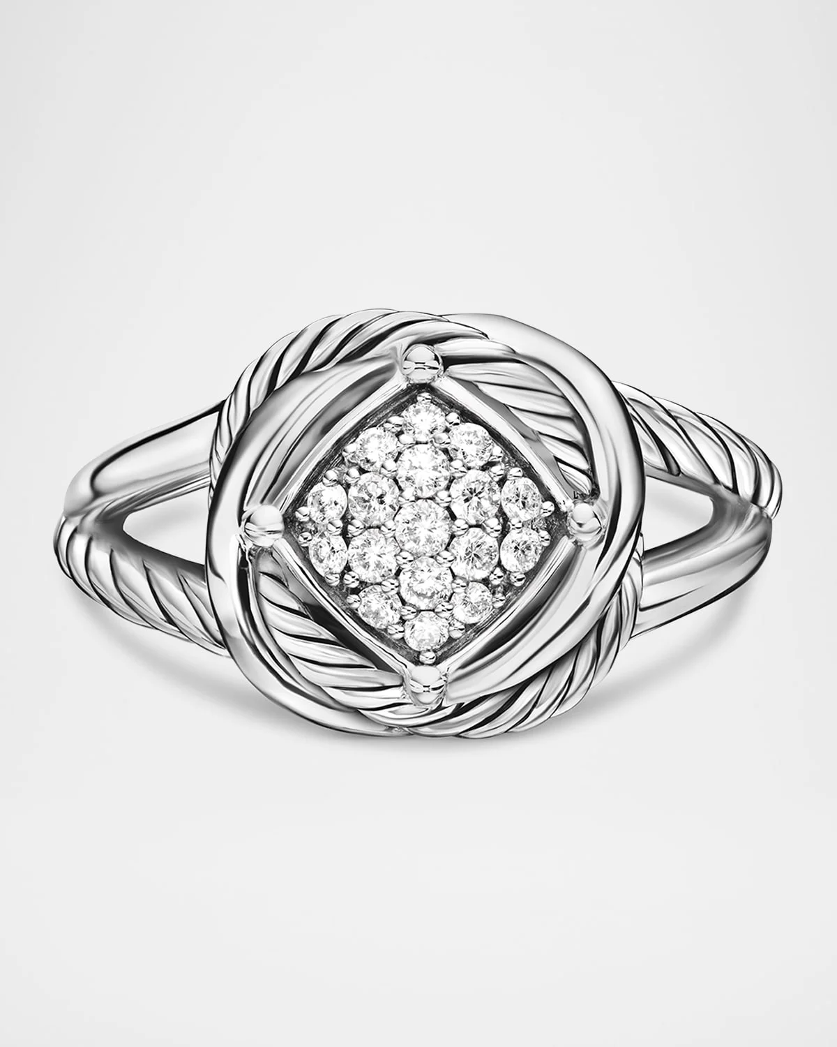 Infinity Ring with Diamonds in Silver, 13mm - 1