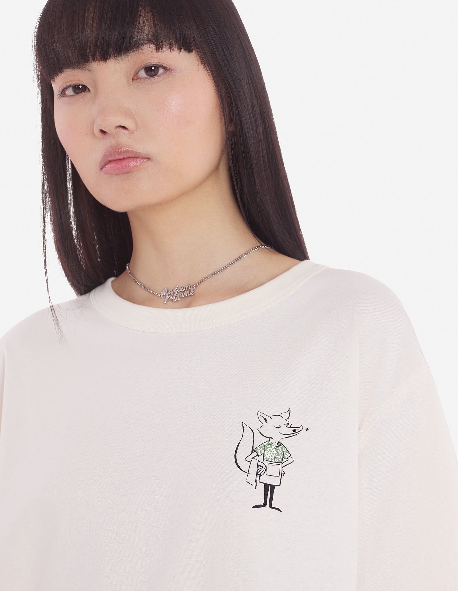 CAFE KITSUNE HAWAIIAN DRESSED FOX RELAX TEE SHIRT - 9