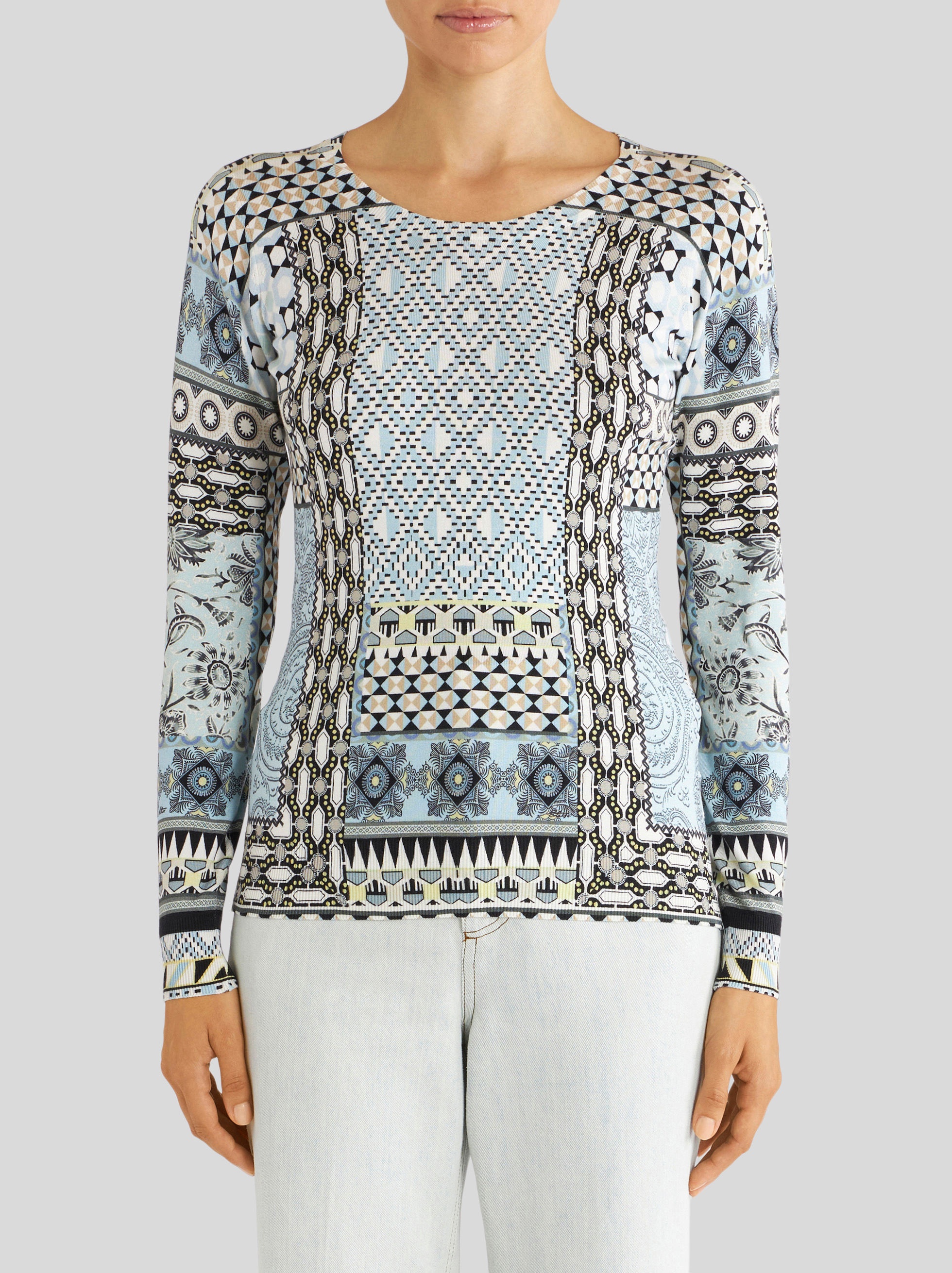 PATCHWORK PRINT SILK JUMPER - 2