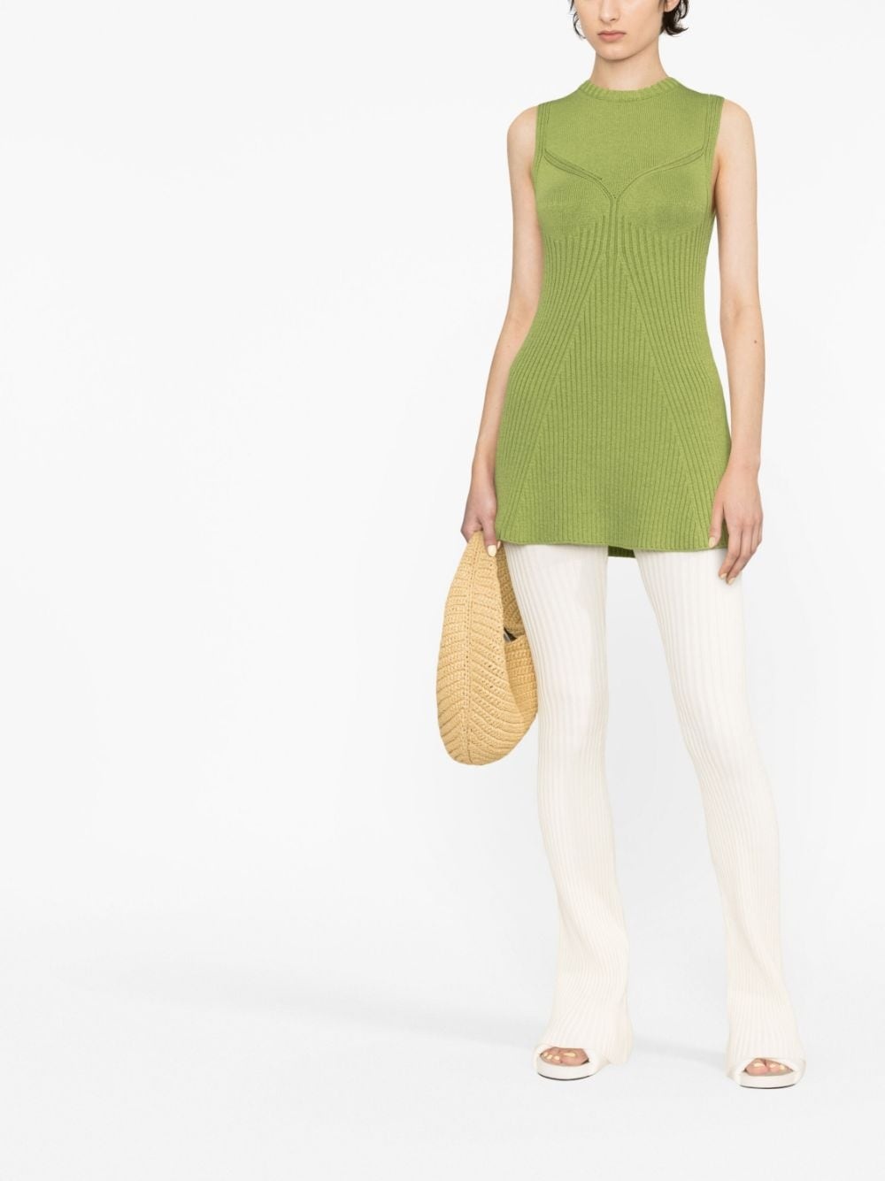 sleeveless ribbed-knit top - 2