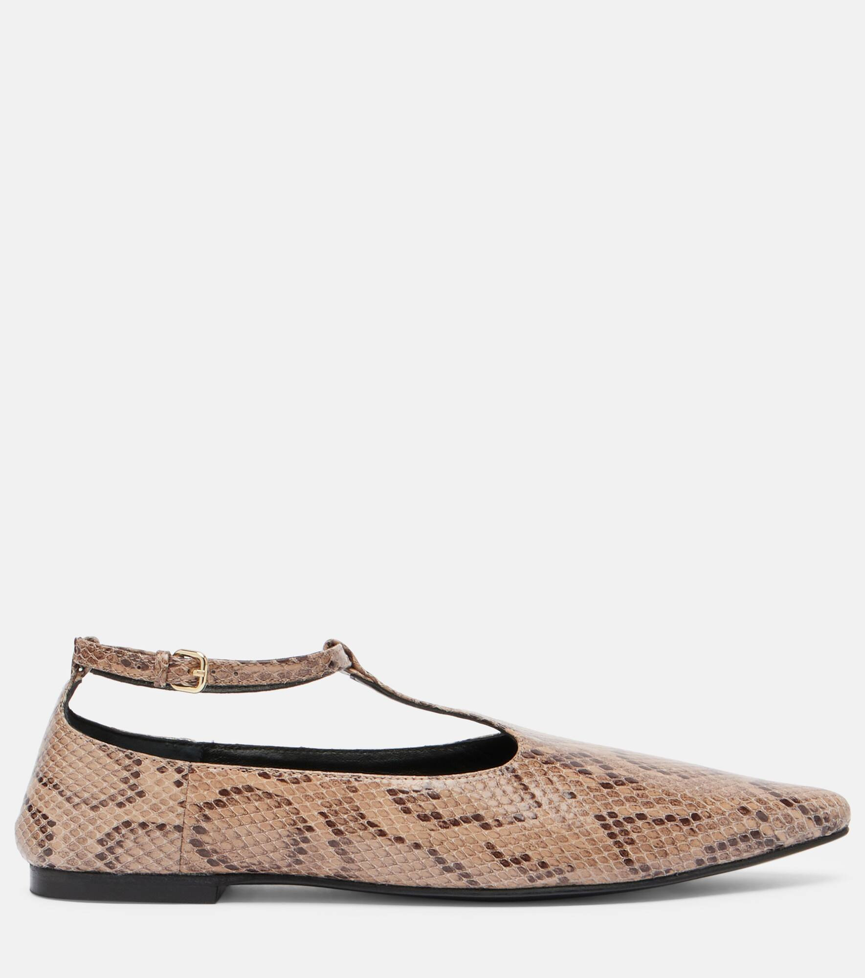 Ward snake-effect leather Mary Jane flats - 4